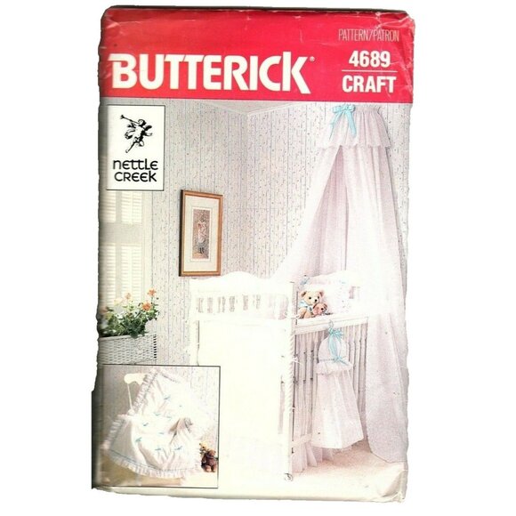 Butterick 4689 Nettle Creek Babys Room Accessories Vintage Uncut Sewing Pattern - Picture 1 of 2